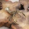 Small Charming Retro Brass Table Decor, Pure Copper Statue, 9.2 cm, Solid Brass Crayfish Figurine, Miniature Table Decor, Modern Aquarium Decoration Accessory view 3