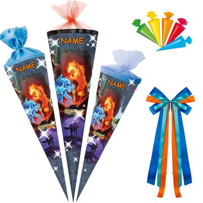 Eldrador Creatures 2 School Cone, Personalized, with Bow and 5 Mini Cones