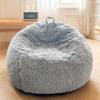 XeGe Fluffy Plush Toy Storage Bean Bag Cover, Light Gray view 1