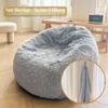 XeGe Fluffy Plush Toy Storage Bean Bag Cover, Light Gray view 2