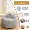 XeGe Fluffy Plush Toy Storage Bean Bag Cover, Light Gray view 3