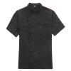 RUMAOZIA Short-Sleeve Chef Jacket for Men and Women, Black and White, Double-Breasted view 1