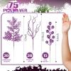 Glittery Christmas Tree Picks, 3 Styles, Berry Stems, Light Purple, 75-Piece view 2