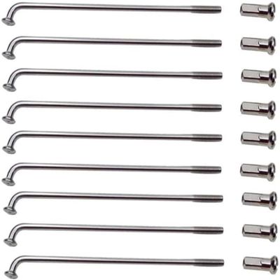 QQY 10G Bicycle Spokes, 36 Pieces, Silver, Carbon Steel, 3.0 mm Diameter, E-Bike/Motorcycle Spokes, 45–220 mm, J-Bend (185 mm)