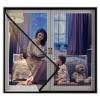 Black Insect Screen for Windows, 60 x 125 cm, No-Drill Adhesive Mount view 1