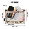 CHIFIGNO 3-Ring Pencil Pouches, Retro Pink Roses and Green Leaves, 2-Pack view 3
