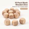 10 Wooden Dice, 6-Sided, Blank, Rounded Corners, DIY Graffiti Dice, Crafts, Board Games, Party and Game Accessories, Standard Dice (1.8 cm) view 2