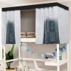 Treer 3D Bunk Bed Curtain, Blackout Bed Canopy, City Buildings, 1.5 x 2 m view 1