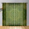 Odot Sheer Mandala Curtains with Metal Grommets, 2-Piece Set, Dark Green, 55 x 95 cm view 2