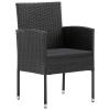 Chaduof 5-Piece Black Poly Rattan Patio Dining Set view 4