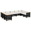 Festnight 9-Piece Black PE Polyrattan Garden Furniture Set, Type 12 view 2