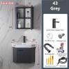 Wall-Mounted Corner Bathroom Sink with Cabinet and Mirror view 2