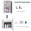 Wall-Mounted Corner Bathroom Sink with Cabinet and Mirror view 3