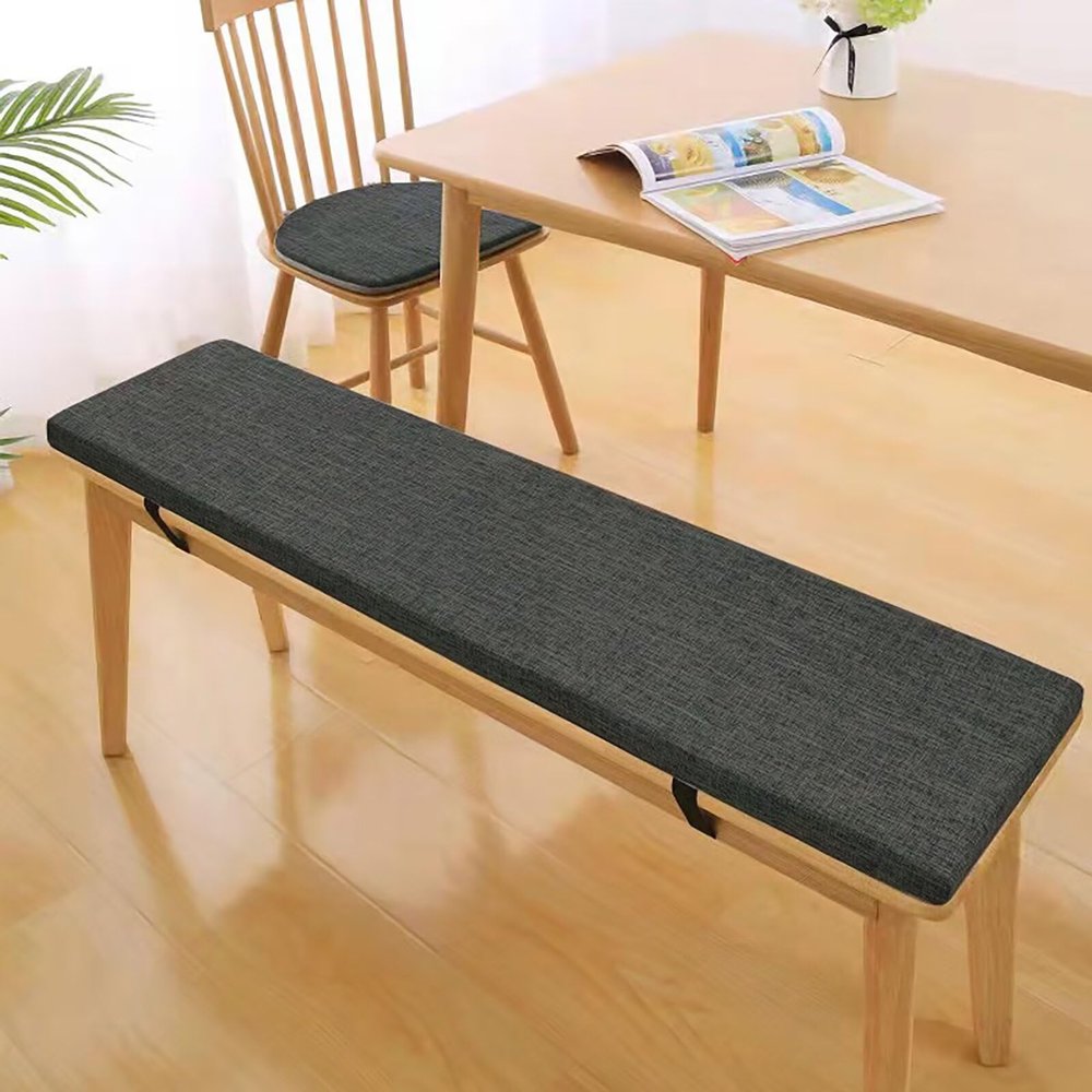 Outdoor Bench Cushion with Removable Cover, Warm Gray, 200 x 35 x 3 cm