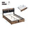 YESGIGA Metal Bed, 160 x 200 cm, Hydraulic Storage Bed with Storage Headboard, No Mattress (Black, 140 x 200 cm) view 2