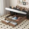 YESGIGA Metal Bed, 160 x 200 cm, Hydraulic Storage Bed with Storage Headboard, No Mattress (Black, 140 x 200 cm) view 3