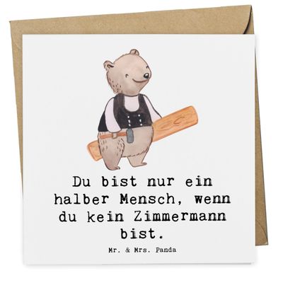 Mr. & Mrs. Panda Folding Card Carpenter Heart – Gift, Greeting Card, Congratulations Card
