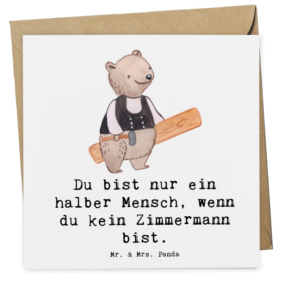 Mr. & Mrs. Panda Folding Card Carpenter Heart – Gift, Greeting Card, Congratulations Card