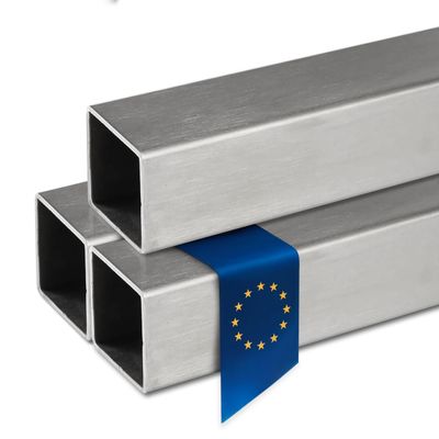 Stahl-Shop24 Stainless Steel Square Tube 60 × 60 mm, 3 mm Wall, 1000 mm, V2A Ground