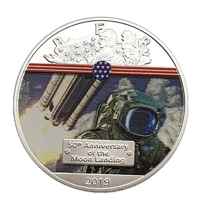 REZAJDUIE 2019 Apollo 11 50th Anniversary Silver-Plated Commemorative Coin