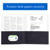 Zzrywuty Document Folders, 2 Pockets and Business Card Slot, Textured Paper, Letter Size, Holds 100 Sheets, Black, 100 Pack view 3