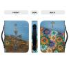 Talayituse Boho Mandala Cross-Print PU Leather Bible Cover with Handle, XL view 3