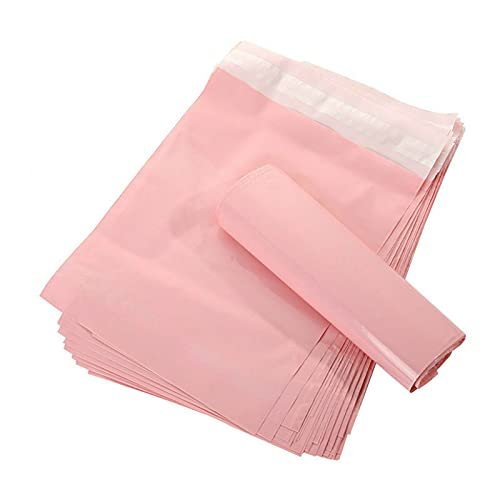 100 Pink Translucent Waterproof Poly Mailers, 32 × 45 cm