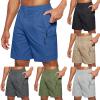 WAZHAKU Men's Short Cargo Bermuda Shorts with Elastic Waist, Drawstring and Pockets view 2