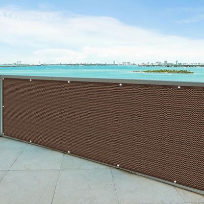Balcony Privacy Screen Without Drilling, 140 x 200 cm, Brown
