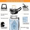 Mnsruu Water Bottle with Straw, Peacock Feathers, 1 L, Tritan BPA-Free Sports Bottle for Adults view 4