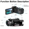 ORDRO Full HD 1080P 30MP Camcorder, 18x Digital Zoom, IR Night Vision, YouTube Video Camera with 3.0-inch 270° Rotating Screen, 16GB Card and 2 Batteries, Vlogging Camera (Black) view 3