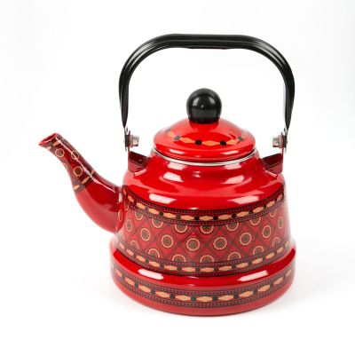 NISMIA Large Enamel Teapot, Vintage Kettle for Stove, Camping and Outdoor Use, 1.1 L