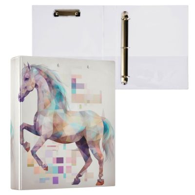 3-Ring Binder with Abstract Horse Print, for 200 Sheets