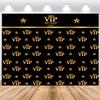 ASDCXZ VIP Red Carpet Event Backdrop 3 x 2 m, Black and Gold Stars and Crown view 1