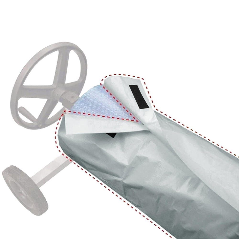 Pool Cover Reel Protective Cover, 490 x 96 cm, Gray