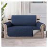 OREZAUQS Reversible Quilted Sofa Cover, Navy Blue, M-54" view 1