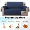 OREZAUQS Reversible Quilted Sofa Cover, Navy Blue, M-54" view 2
