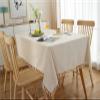 BCughia Beige Cotton Lace Tablecloth 140 x 160 cm with Tassels view 4