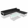 Willood 4-Piece Garden Lounge Set with Cushions, Black Aluminum view 2