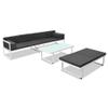 Willood 4-Piece Garden Lounge Set with Cushions, Black Aluminum view 3
