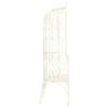 Makastle Garden Bench with Pergola, Antique-White Wrought-Iron Rose Arch, 95 x 54 x 200 cm view 3