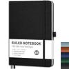 RETTACY B5 Lined Notebook, 96 Pages, Hardcover PU Leather Journal with Pen Loop, for Women and Men, Work, Office, and School, 19.3 x 25.4 cm, Black view 1