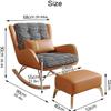 JIESOO Rocking Chair with Footstool, Gray view 2
