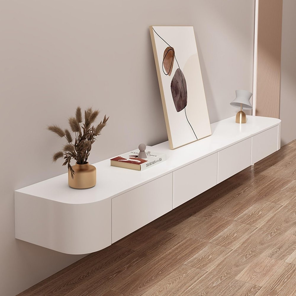 Floating Wall-Mounted TV Cabinet, Multicolor, with Cable Holes, 180 × 20 × 24 cm, Color B