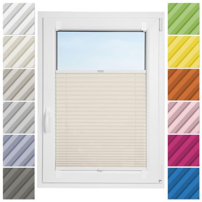 Estika No-Drill Adhesive Pleated Blind 70 x 50 cm, Ivory