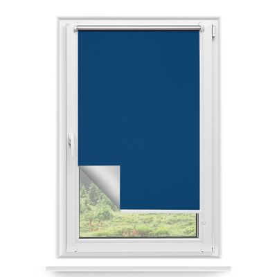 Rettika Blackout Roller Blind, No-Drill, 50 x 220 cm, Blue