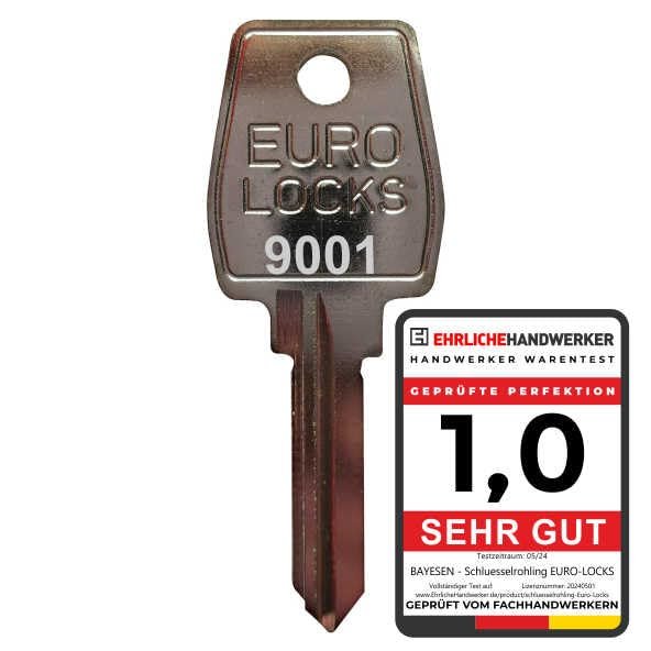 EuroLocks Replacement Key for Mailboxes, Universal Locks & Furniture Locks, Code 9369
