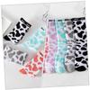 5 Pairs of Polka-Dot Grip Slipper Socks for Women and Men, Black Cotton Crew Socks view 2