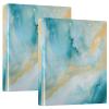 3-Ring Binder, Blue-Green Marble Pattern, 200-Sheet Capacity view 3