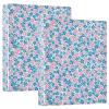 3-Ring Binder with Pink and Blue Flowers, Holds 200 Sheets view 3